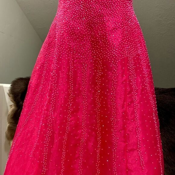 Strapless & Back Cut-out Beaded Organza Party Dress - Picture 9 of 15